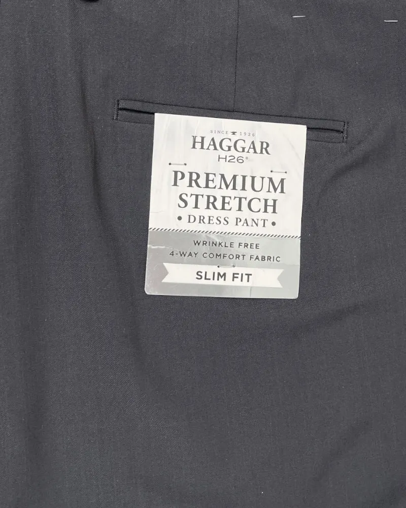 Haggar Men’s Grey Slim Fit Trousers (W36)