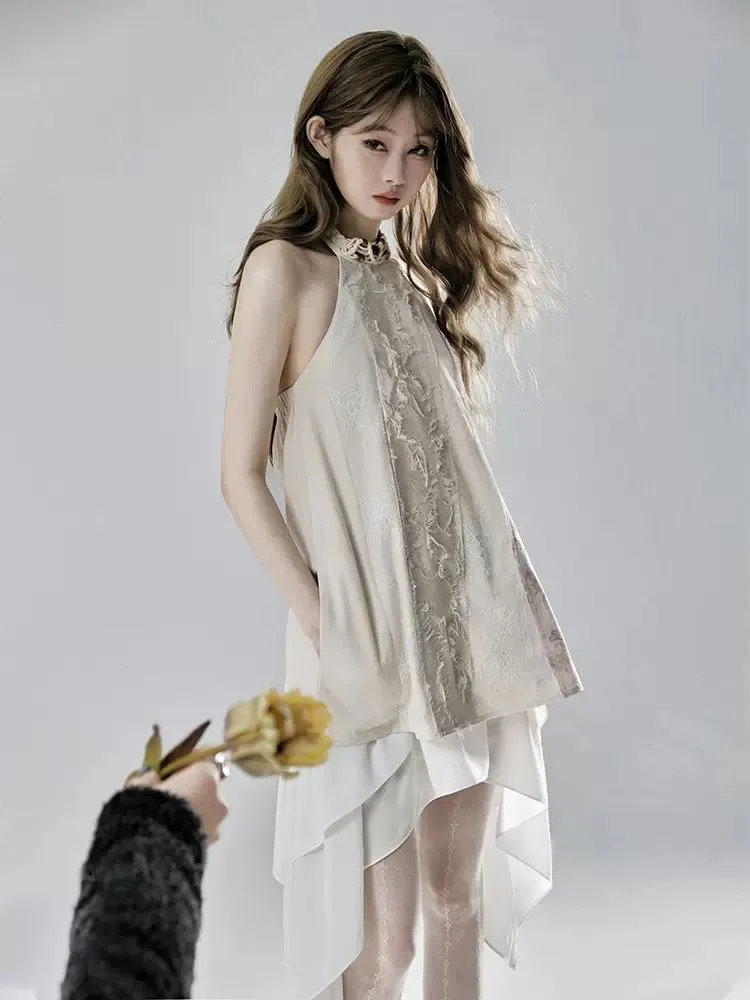 Halter neck sleeveless tops【s0000009248】