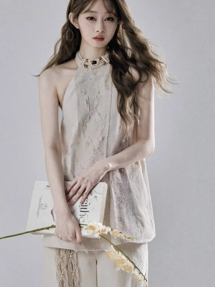 Halter neck sleeveless tops【s0000009248】