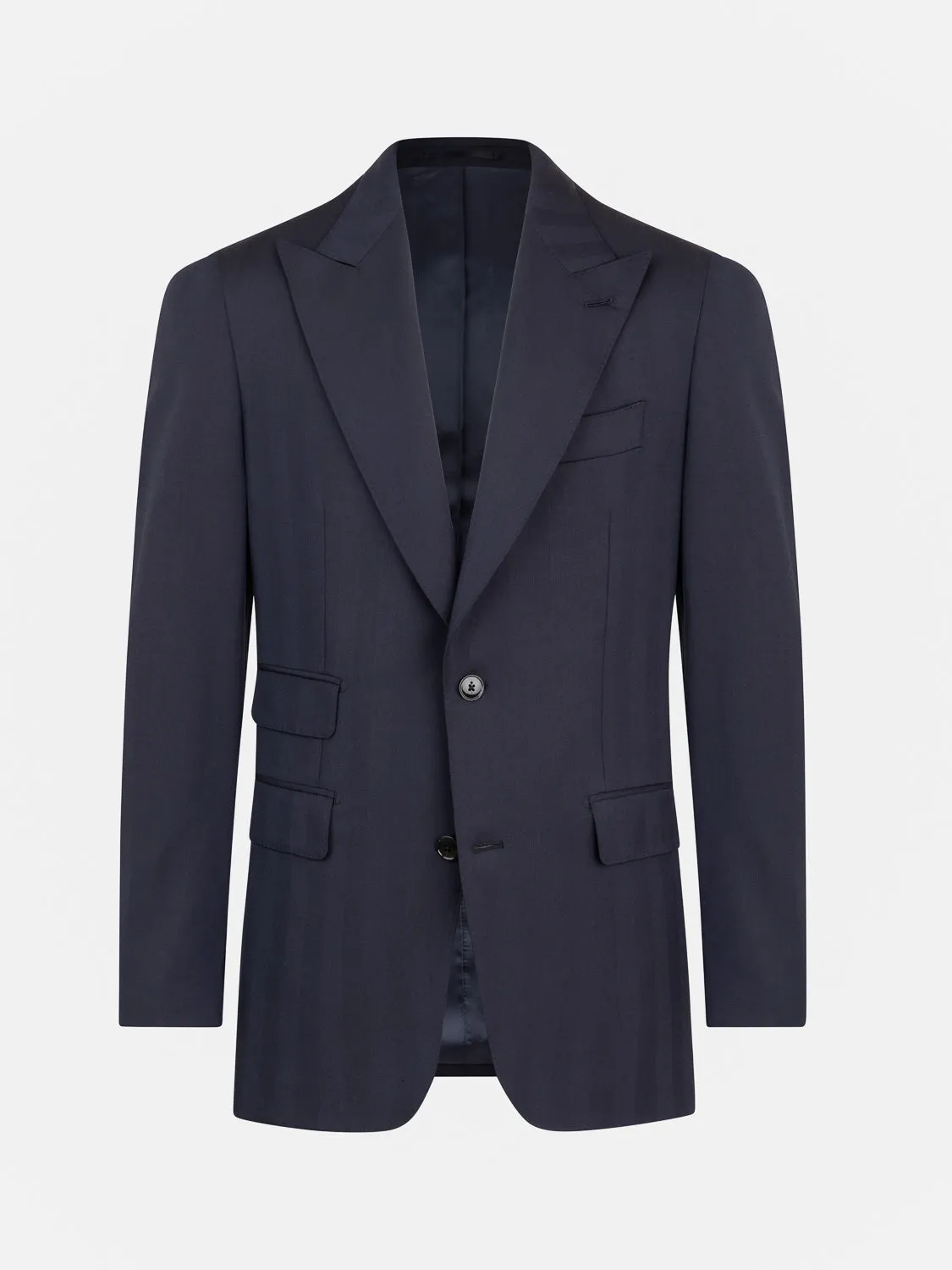Herringbone Suit - Navy