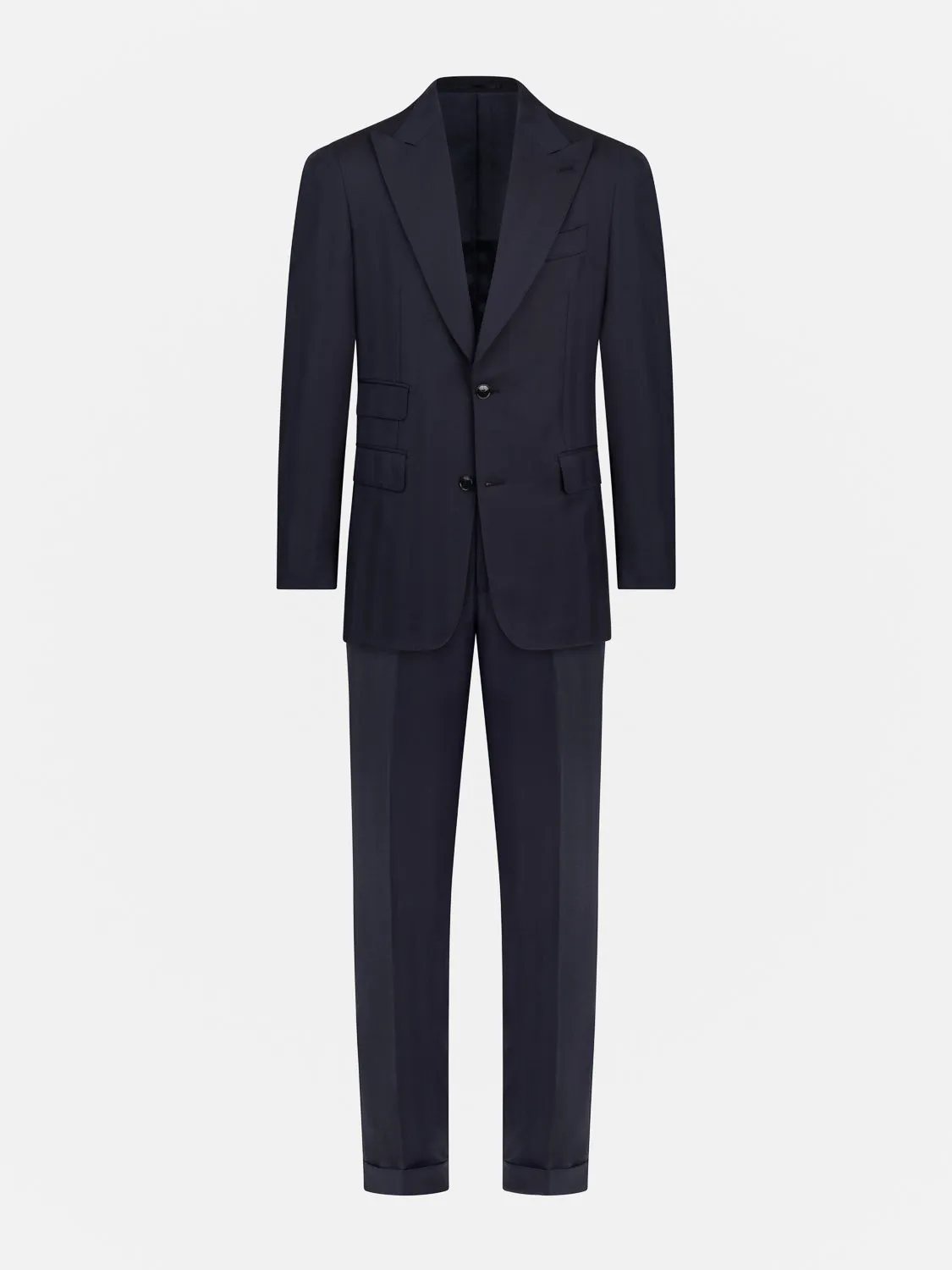 Herringbone Suit - Navy