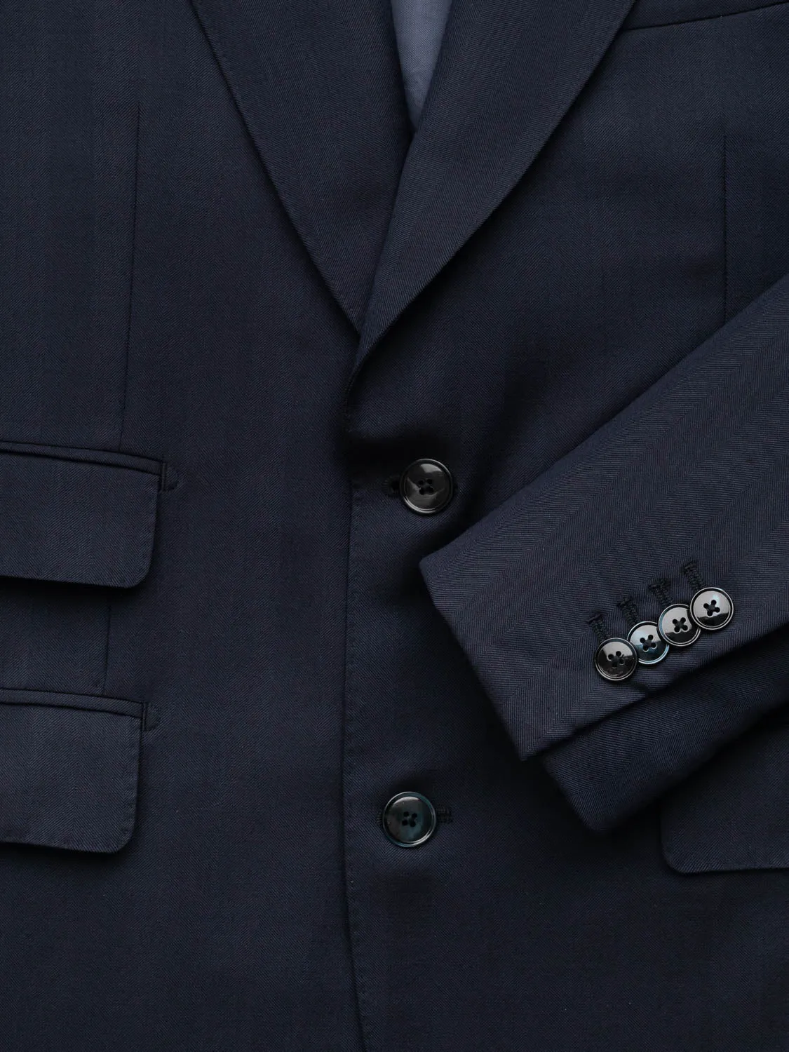 Herringbone Suit - Navy