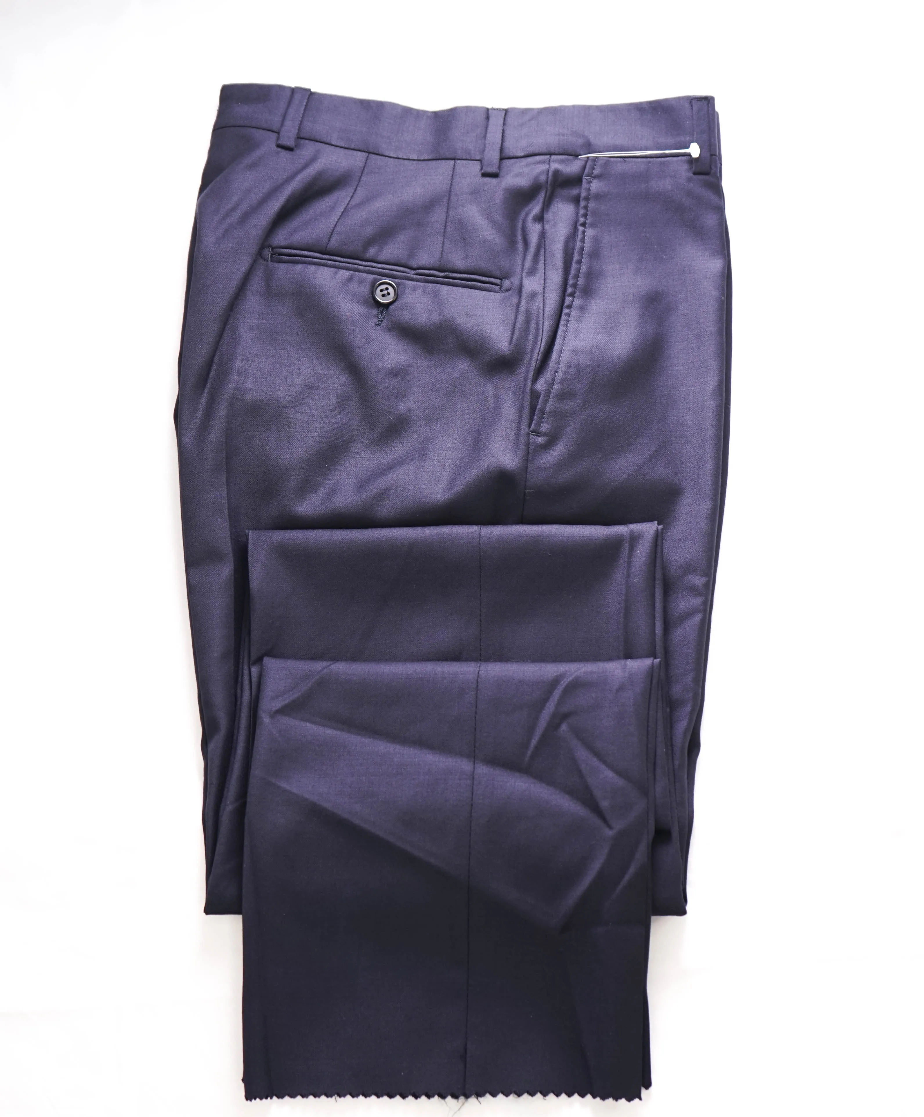 HICKEY FREEMAN - Navy *CLOSET STAPLE* Wool Flat Front Dress Pants - 40W