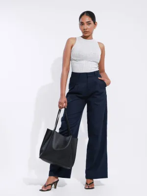 High Neck Sleeveless Rib Top