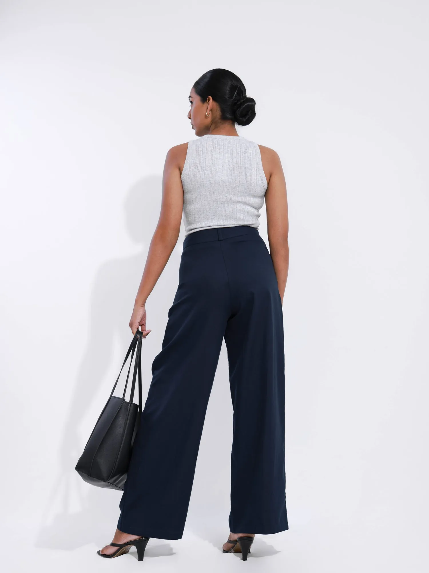 High Neck Sleeveless Rib Top