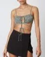 Houndstooth Tie Crop Top