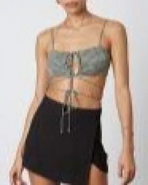 Houndstooth Tie Crop Top
