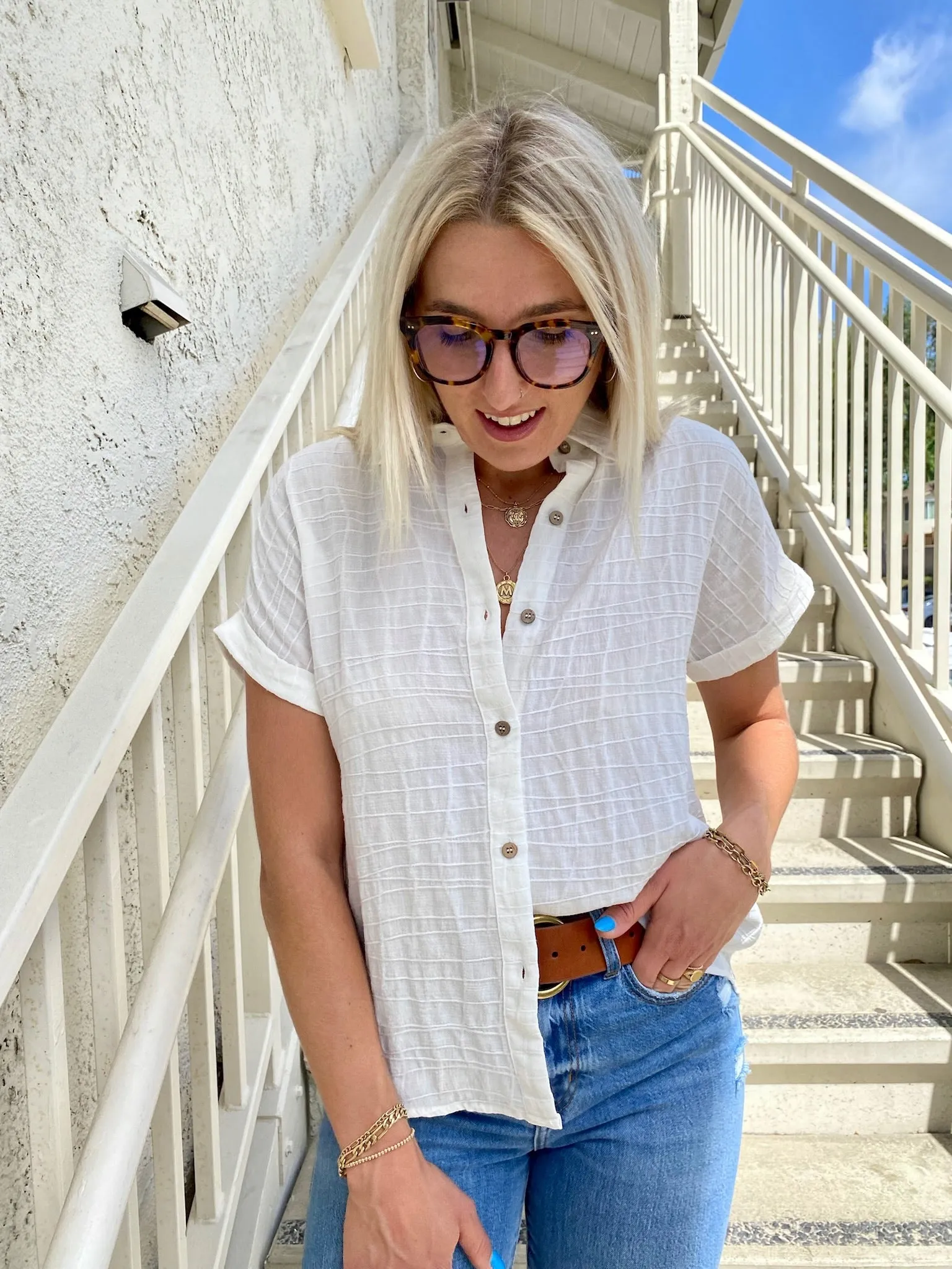 Indio Button Down Blouse