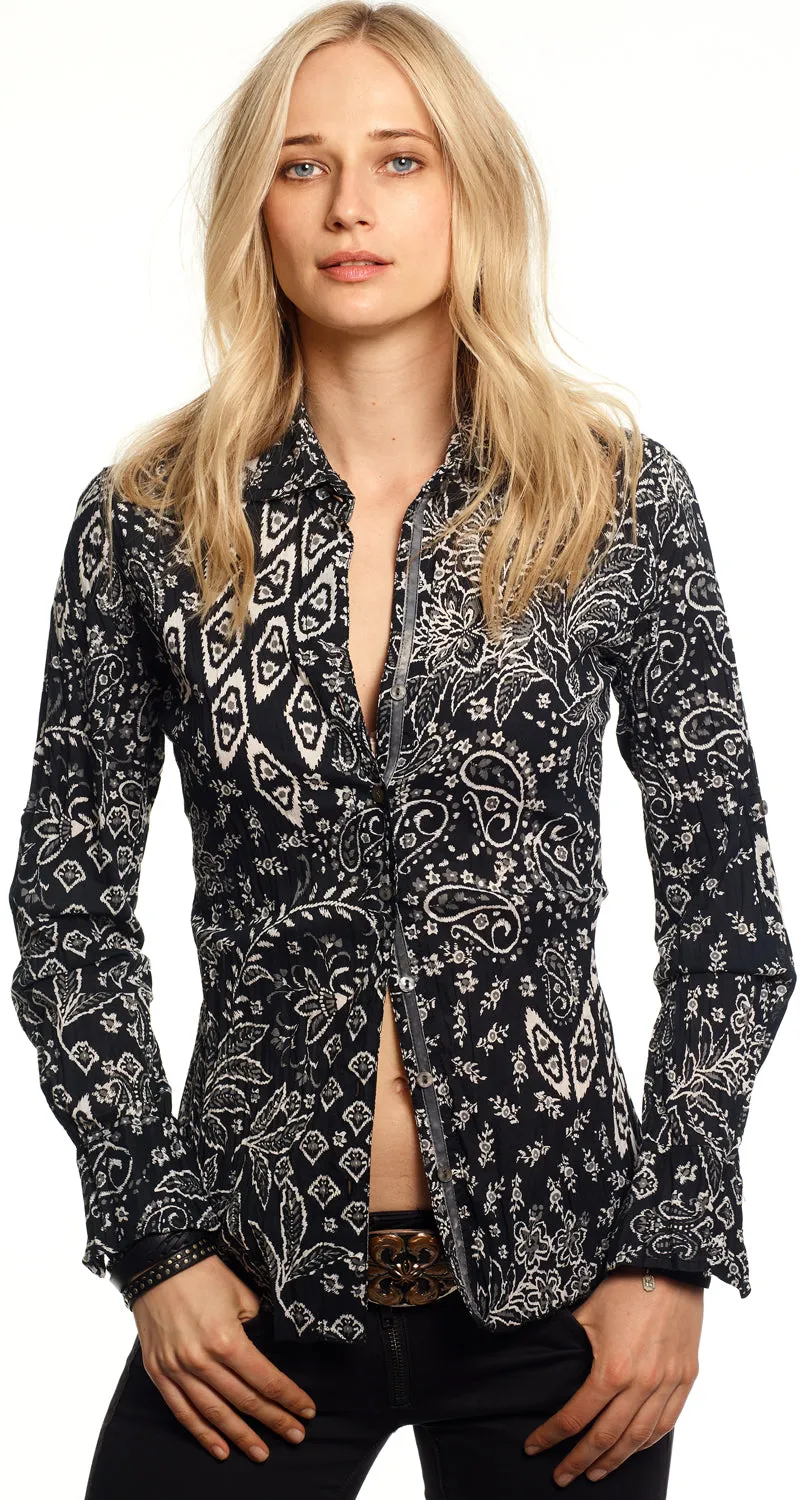 INDONESIA BLACK BUTTON DOWN SHIRT