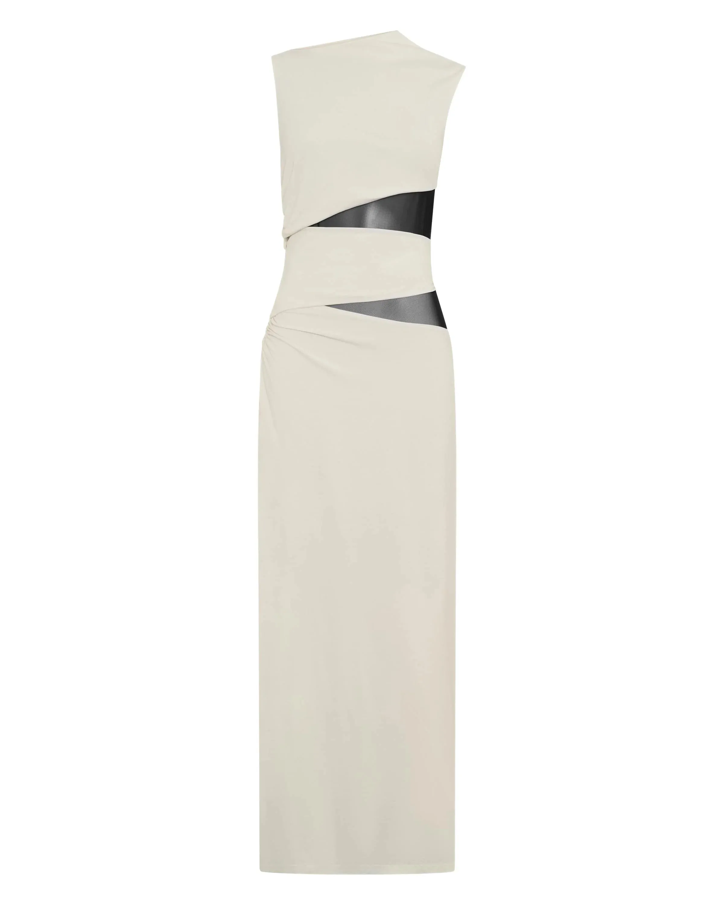 INTERWEAVE DRAPE MAXI DRESS - CREAM