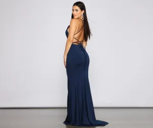 Isabella Halter Stylish A-Line Formal Dress