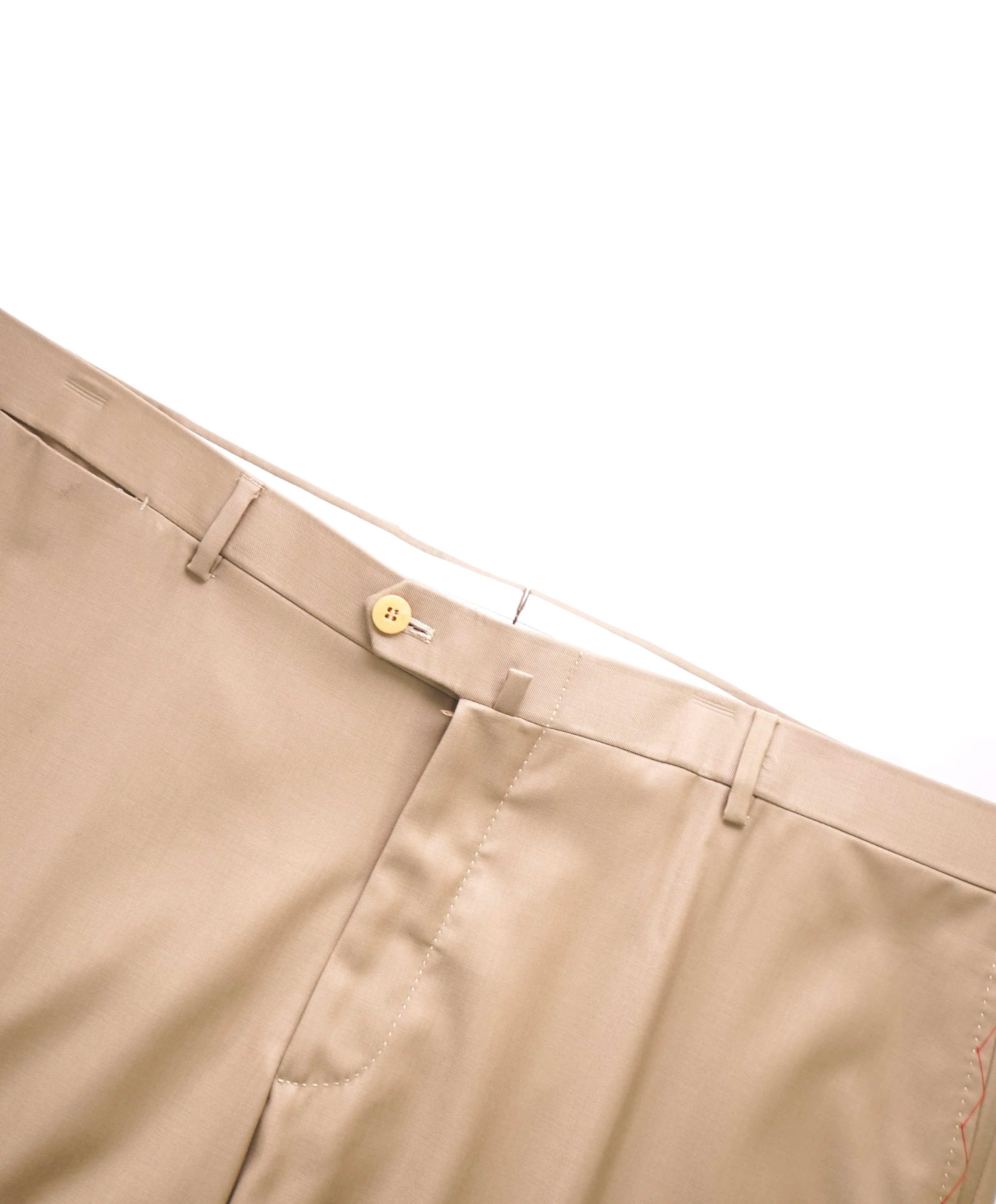 ISAIA - 160's Aquaspider Camel Pure Silk Dress Pants Flat Front - 40W (58EU)