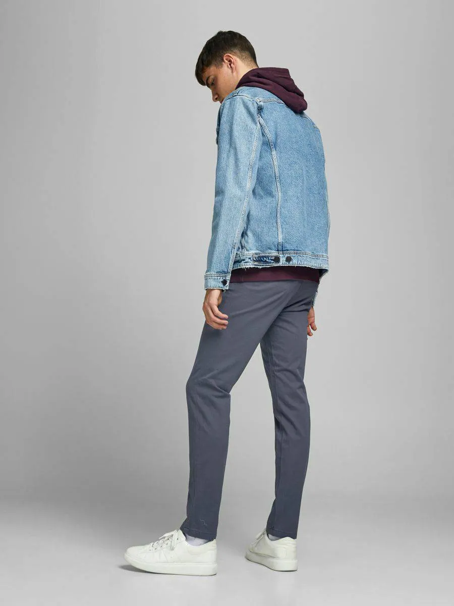 Jack & Jones Mens Marco Bowie Slim Fit Smart Casual Chino Trouser -ASPHALT