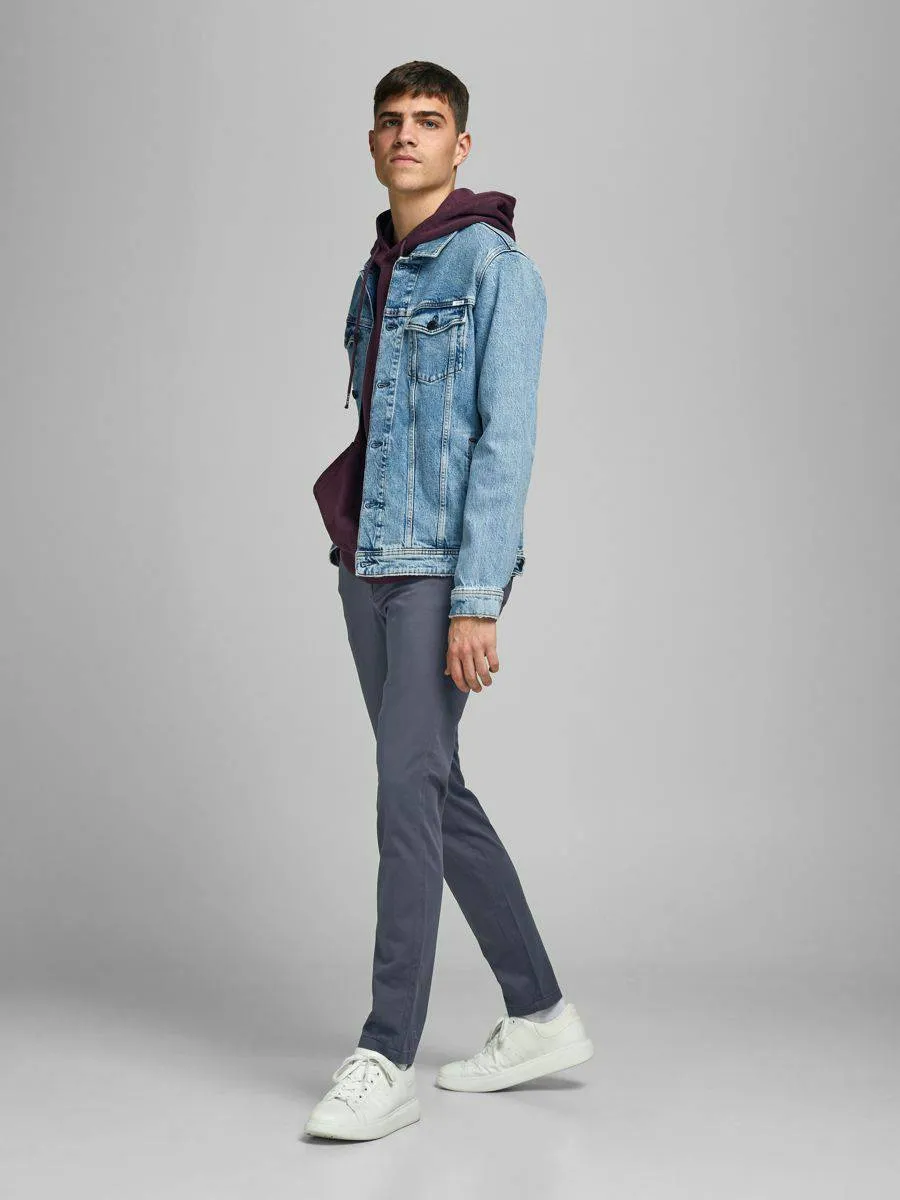 Jack & Jones Mens Marco Bowie Slim Fit Smart Casual Chino Trouser -ASPHALT