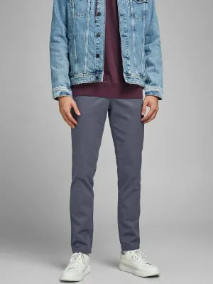 Jack & Jones Mens Marco Bowie Slim Fit Smart Casual Chino Trouser -ASPHALT