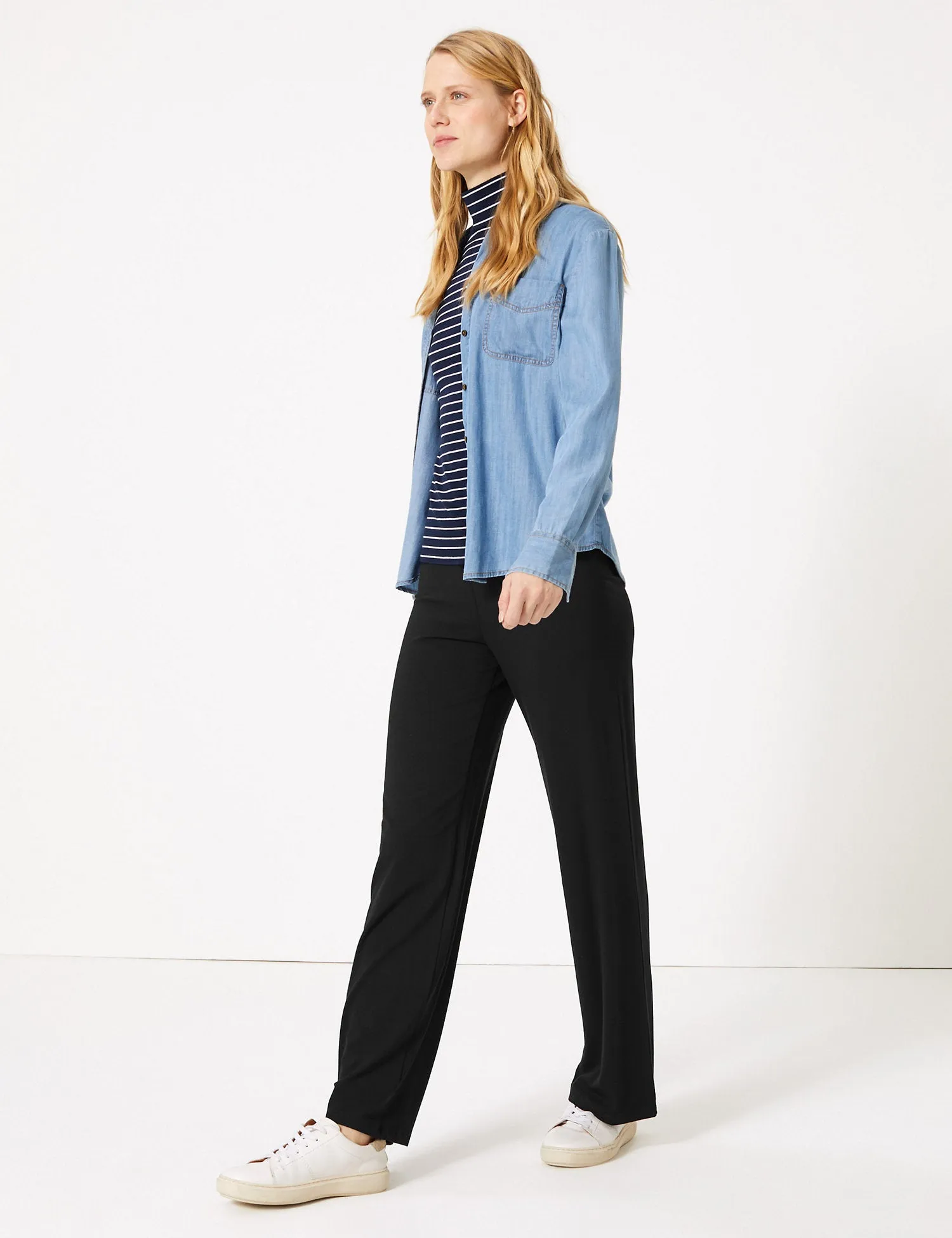 Jersey Wide Leg Trousers