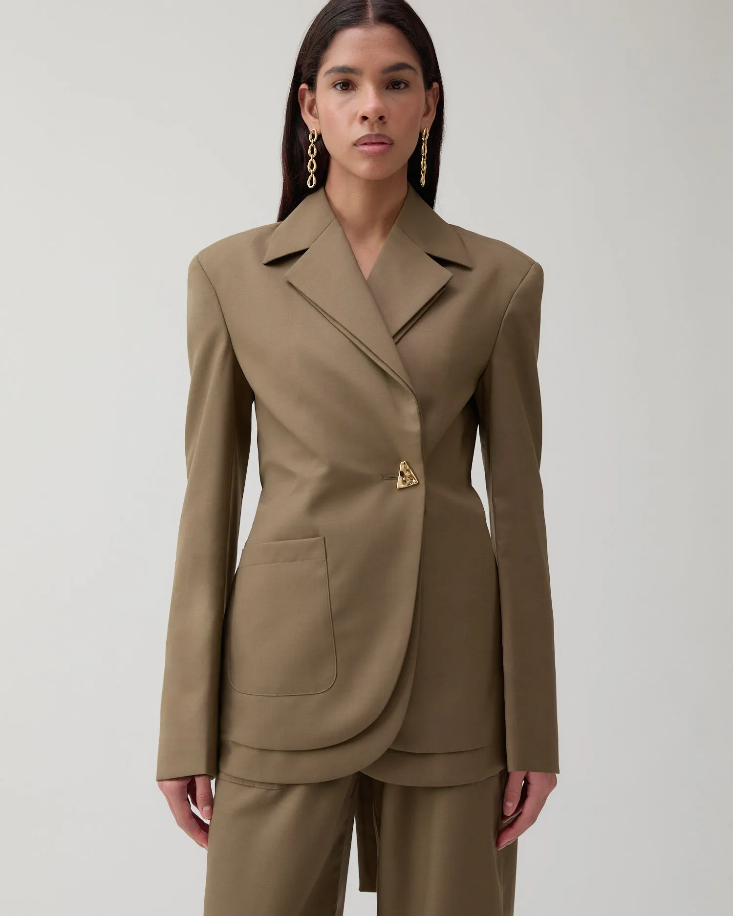 Johanna Blazer Wool Blend Olive