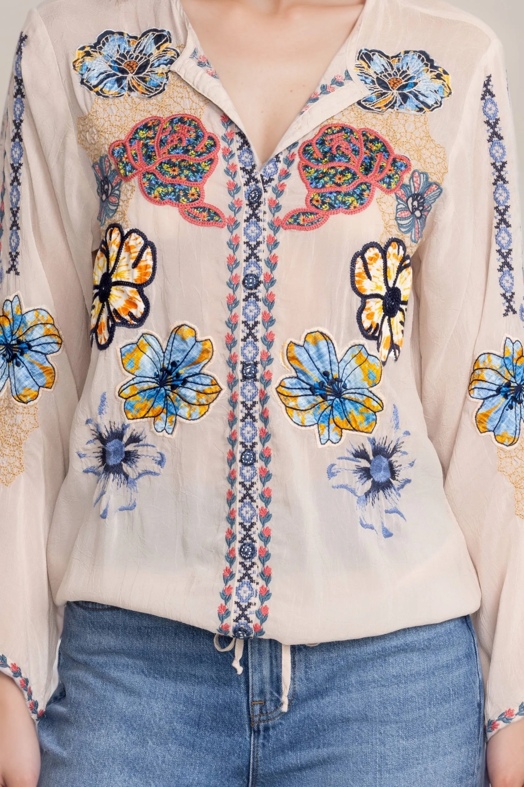 Johnny Was Dianne Button-Down Blouse C16124 *