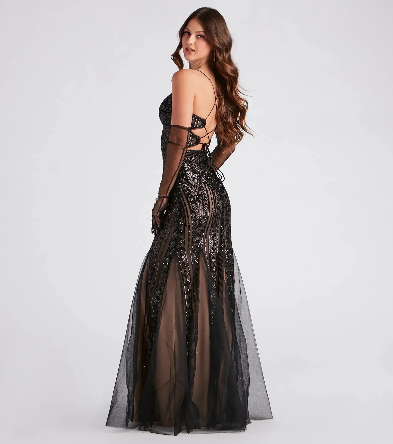 Juliana Formal Sequin Mesh Mermaid Dress
