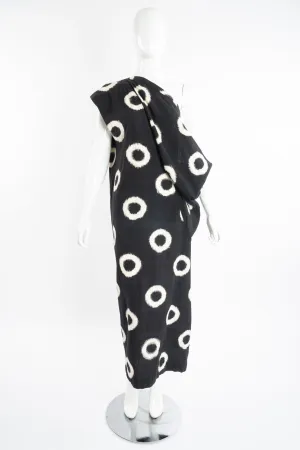 Kasuri One-Shoulder Draped Dress