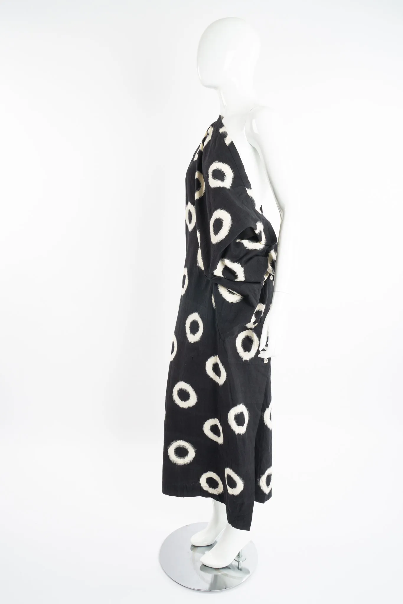 Kasuri One-Shoulder Draped Dress