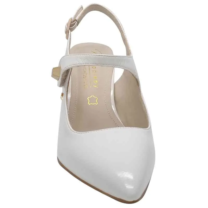 Kate Appleby White Patent Strap Shoe - Parciau