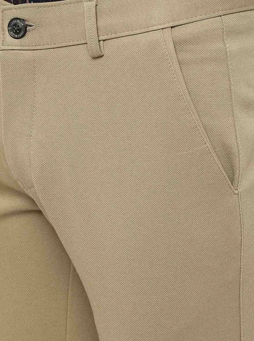 Khaki Solid Slim Fit Club Wear Trouser | JB Studio
