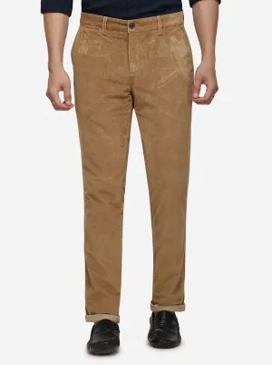 Khaki Solid Uno Fit Casual Trouser | JadeBlue