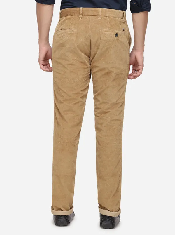 Khaki Solid Uno Fit Casual Trouser | JadeBlue
