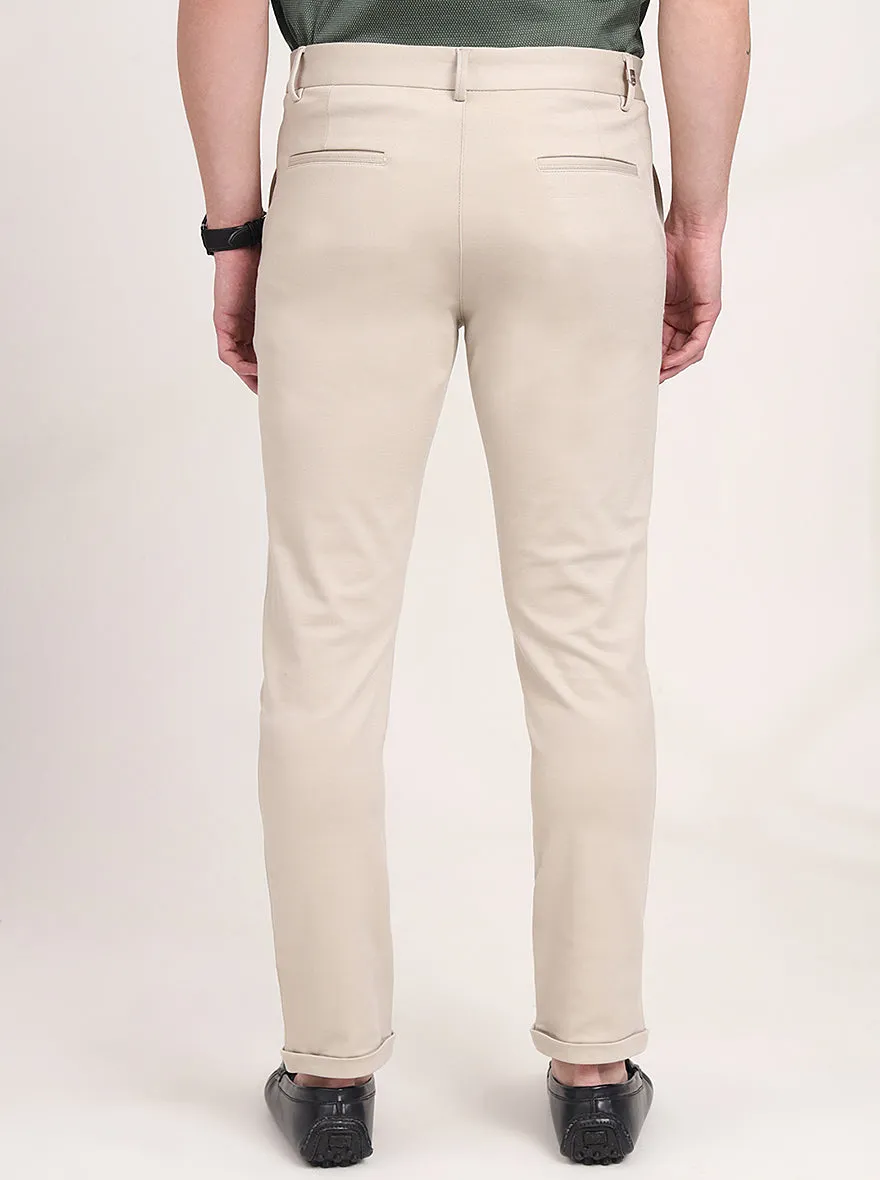 Khaki Solid Venice Fit Casual Trouser | JadeBlue