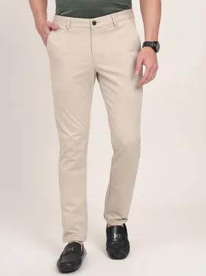 Khaki Solid Venice Fit Casual Trouser | JadeBlue