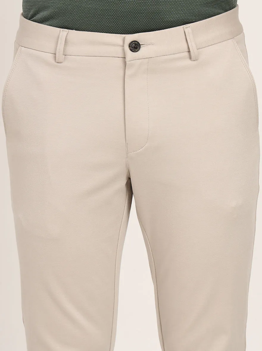 Khaki Solid Venice Fit Casual Trouser | JadeBlue