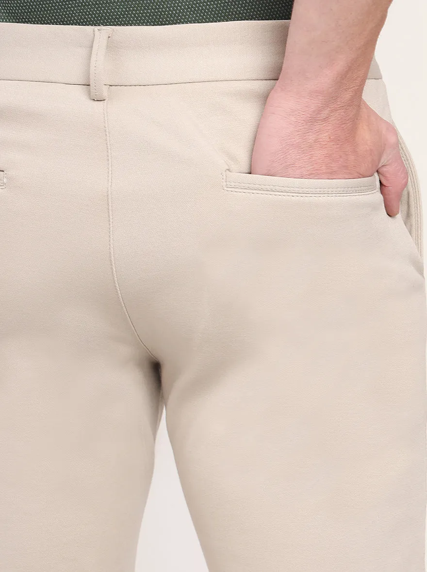 Khaki Solid Venice Fit Casual Trouser | JadeBlue