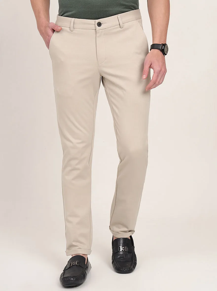 Khaki Solid Venice Fit Casual Trouser | JadeBlue