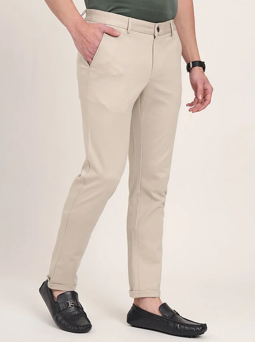 Khaki Solid Venice Fit Casual Trouser | JadeBlue