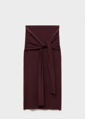 Knit skirt with knot detail