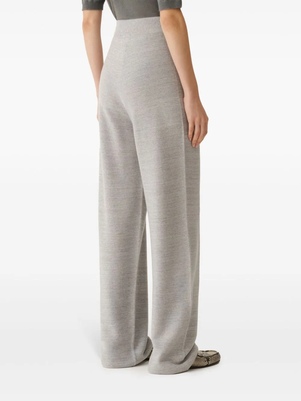 Knitted wide-leg trousers