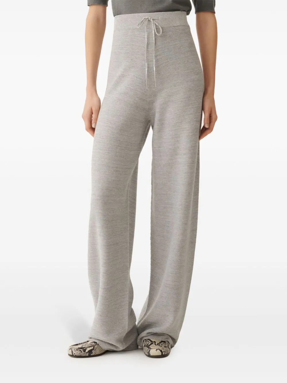 Knitted wide-leg trousers