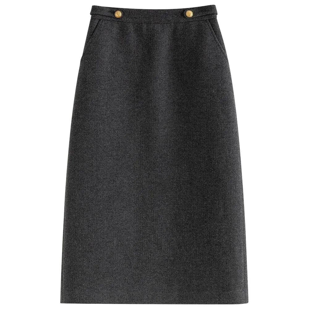 Korean Style Woolen Coat   Skirt Set for Stylish Women