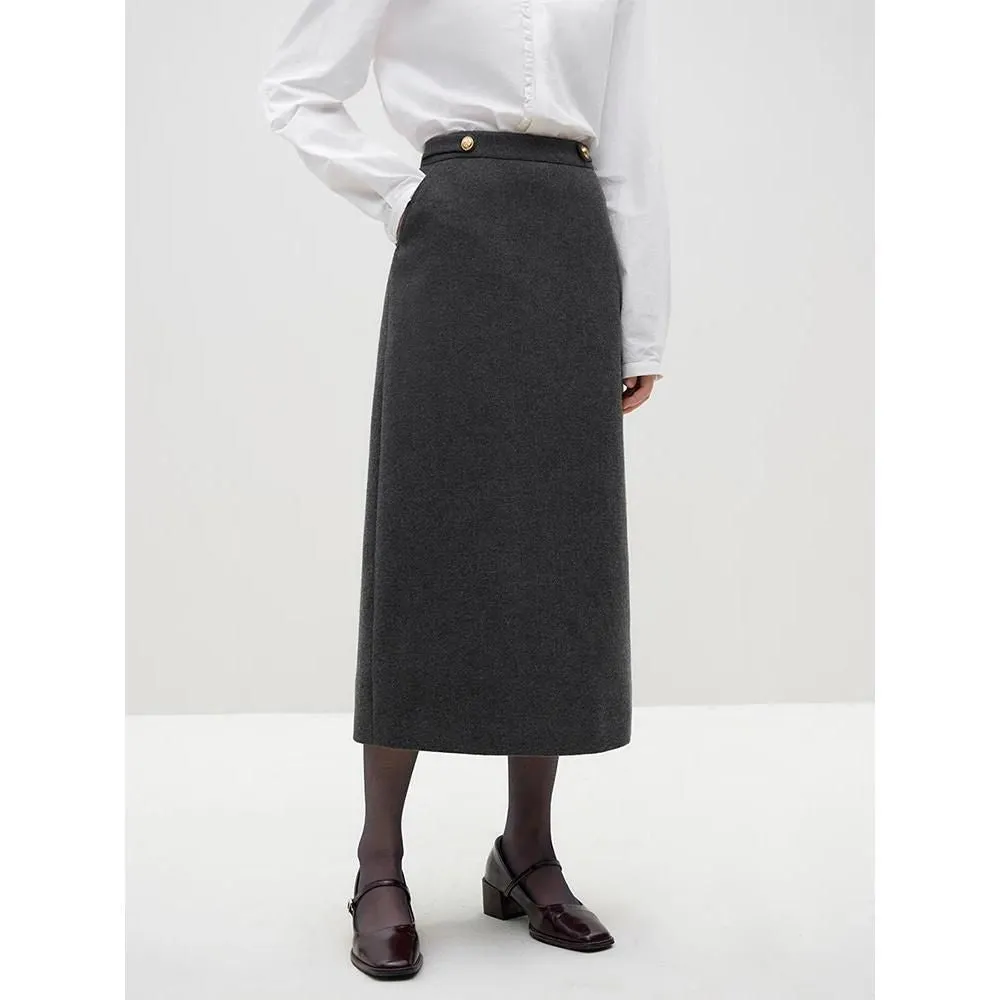 Korean Style Woolen Coat   Skirt Set for Stylish Women
