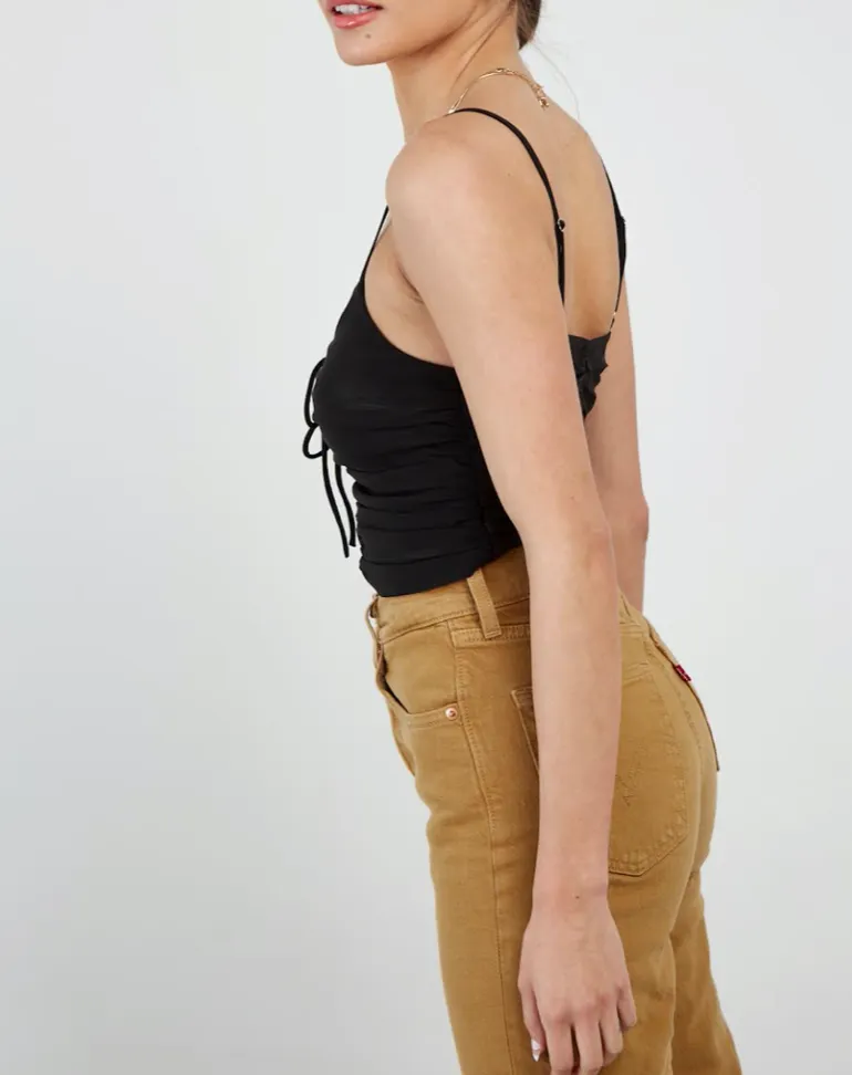 Lace Up Center Crop Top