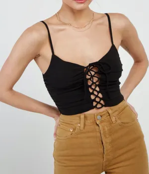 Lace Up Center Crop Top