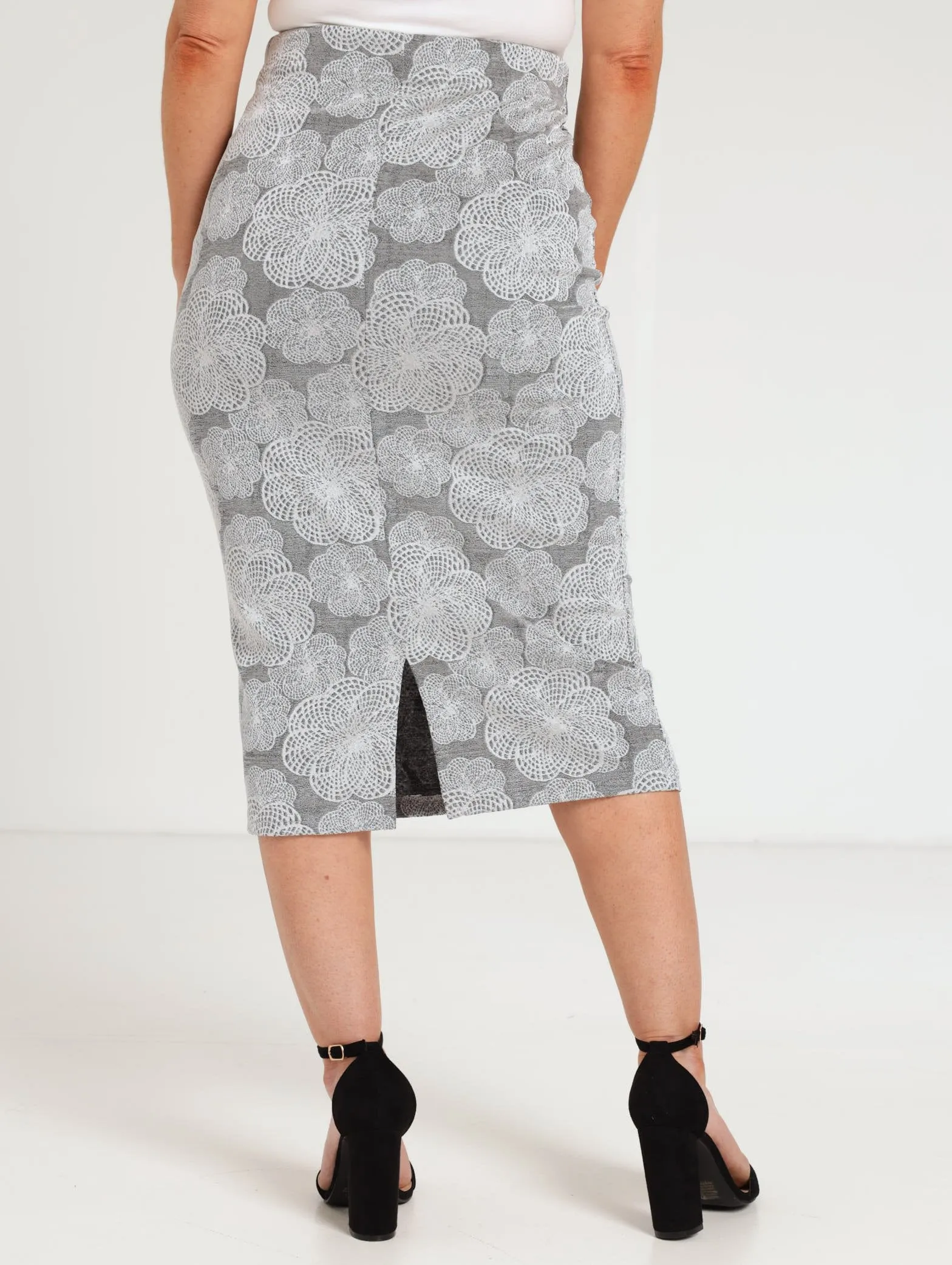 Ladies Pencil Skirt - Grey