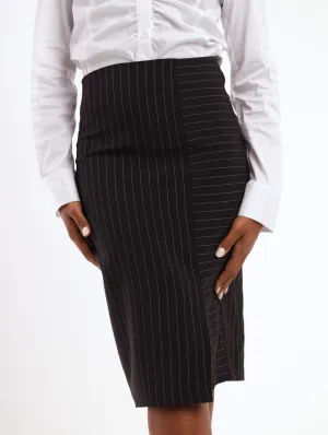 Ladies Pinstripe Pencil Skirt