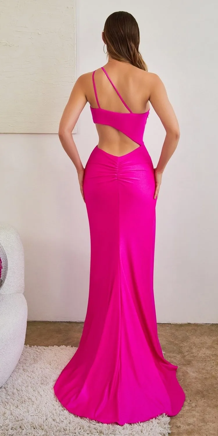 Ladivine CD887 Floor Length Sexy Cut Out Fitted Dress with Slit
