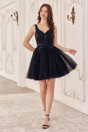 Ladivine CY019 Dress Sequin Beaded A-Line Short Dress