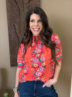 Lauren Border Sleeve Top