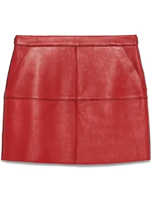 Leather mini skirt