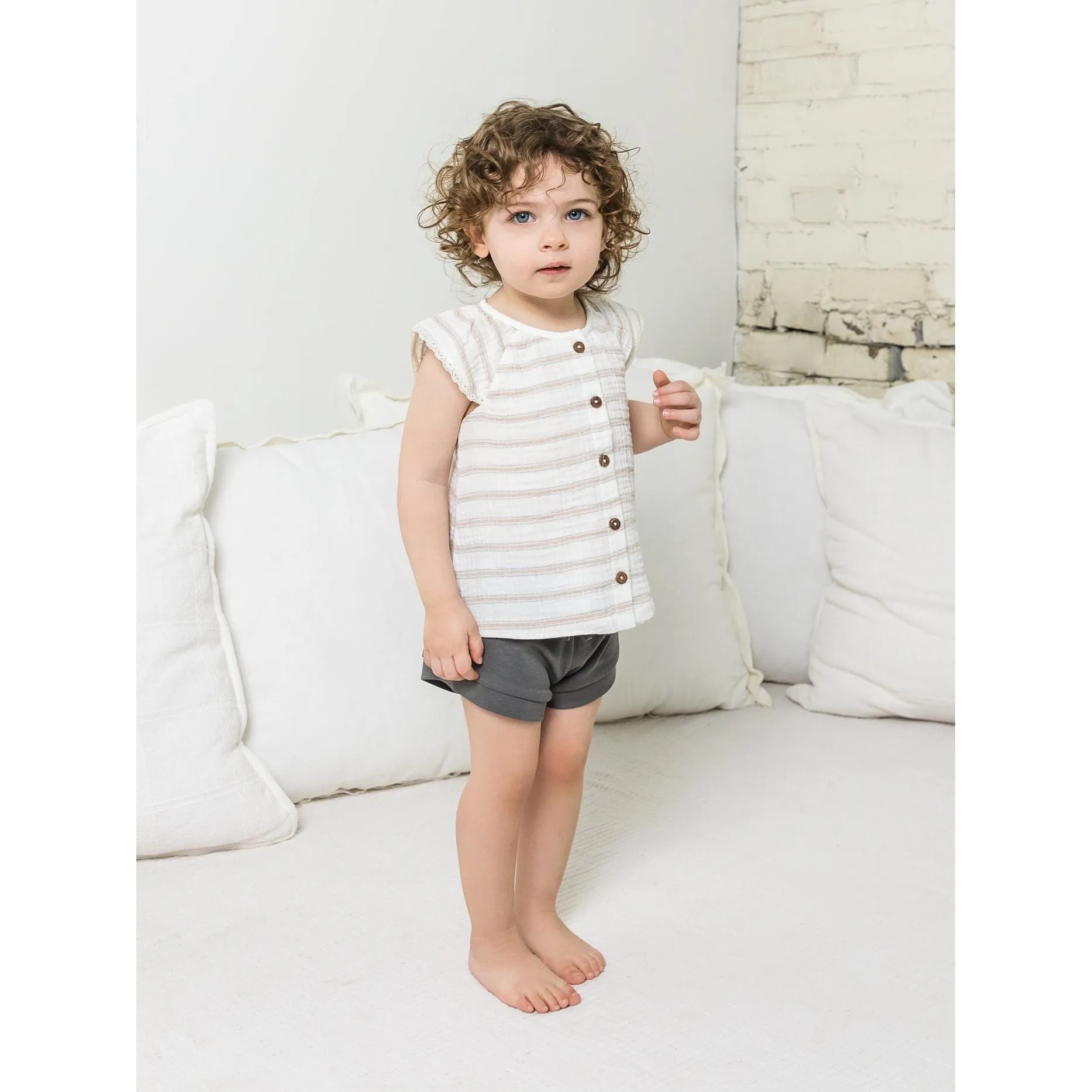 Lena Muslin Button Down - Arley Stripe