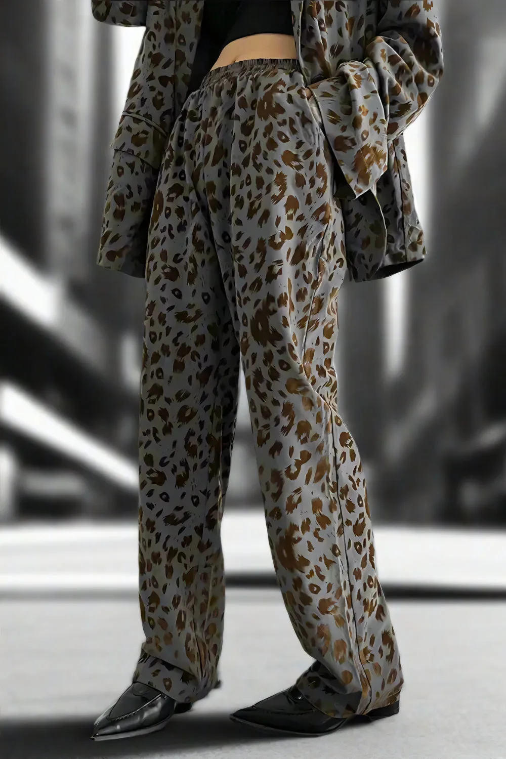 Leopard Luxe Wide-Leg Trousers